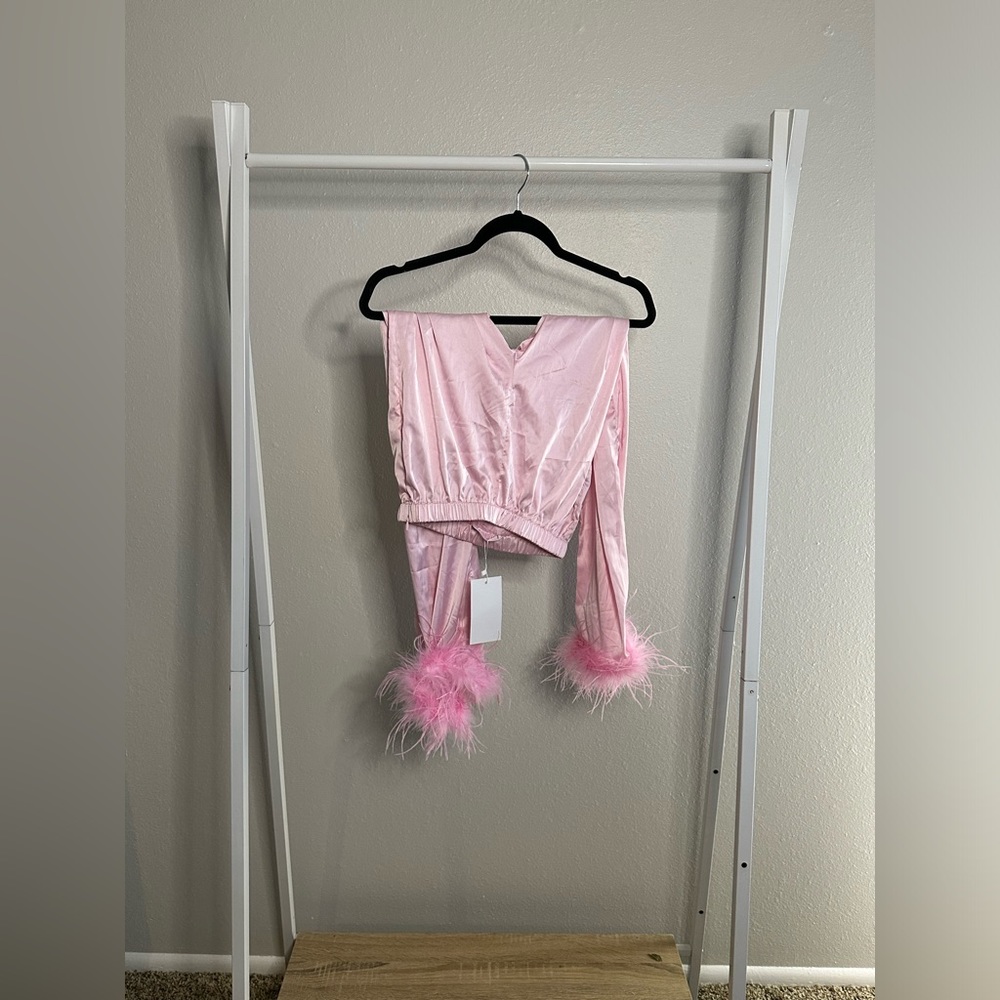 Rumours' Exclusive Studio 54 Collection - the Studio 54 Pants, pink, feathers